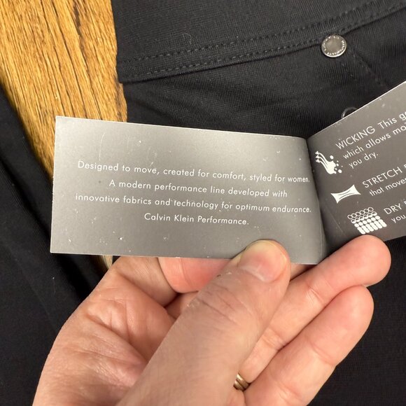 NWT Women's CALVIN KLEIN Performance Quick Dry Stretch Pants Black | Size M - Picture 8 of 11